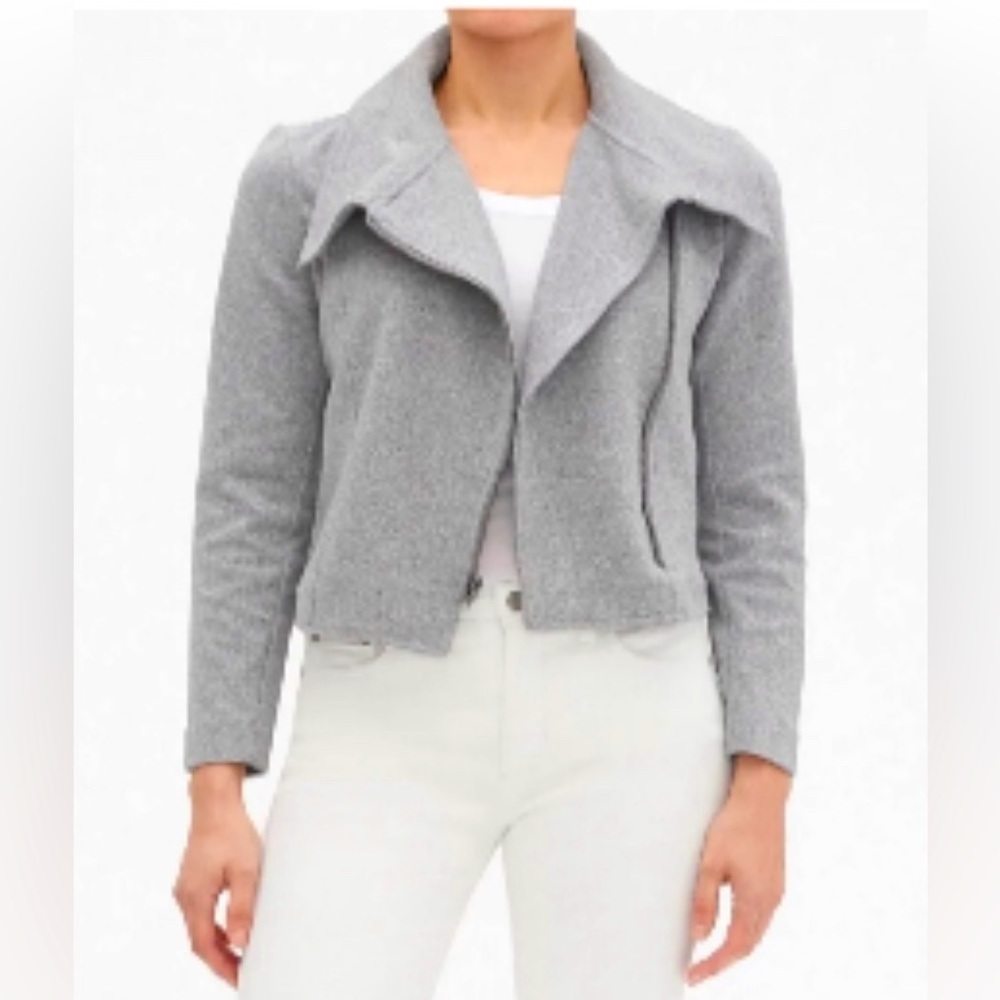 Banana Republic Women’s Collared Crop Jacket Gray Color Size S
